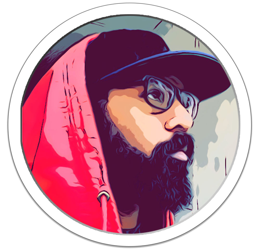 Casadaro-las logo - Striking young man with a beard wearing a red hodded sweatsheart and a baskeball cap with the visual studio logo on it, looing skyward towards a bright futur.